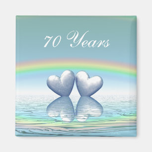 70:e årsdagen Platinum Hearts Magnet