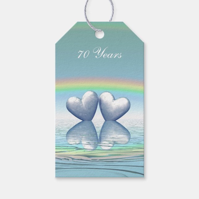 70:e årsdagen Platinum Hearts Presentetikett (Framsidan)