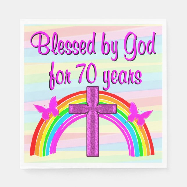 70:E BIRTHDAY BLESSINGS PAPPRA PARTY NAPKINS PAPPERSSERVETT (Framsidan)