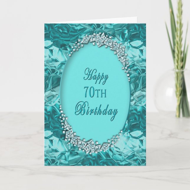 70:e BIRTHDAY - BLUE ICE - HÄLSNING - Kort (Framsida)