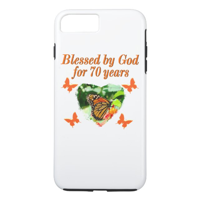 70:E BIRTHDAY BUTTERFLY PHOTO DESIGN Case-Mate iPhone SKAL (Baksida)