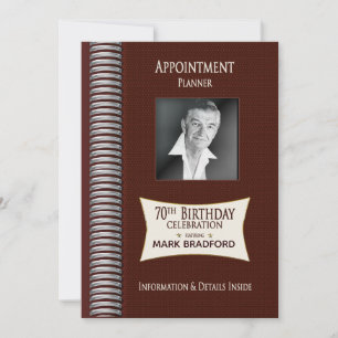 70:e BIRTHDAY-inbjudan, Möte Bok, foto Inbjudningar