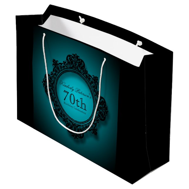 70:e bithday Firande Personlig Gift Bag (Baksidan Vinklad)