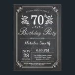 70:e Blommigten för födelsedagsinbjudan Inbjudningar<br><div class="desc">70:e födelsedagsinbjudan med Rustic Chalkboard bakgrund och Blommigt Flower Mönster, Black and White. Vuxen Birthday. Male Manar eller Women Birthday. Kids Boy eller Girl Dam Tonåring Teenage Bday Inbjudan. 13:e 15:e 16:e 18:e 20:e 30:e 40:e 60:e 70:e 80:e 90:e 100:e. Vilken ålder som helst. Om du vill göra ytterligare anpassningar...</div>