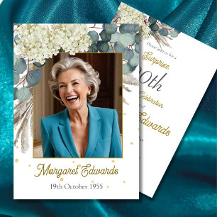 70:e Blommigtens Elegant Modern foto Birthday Inbjudningar