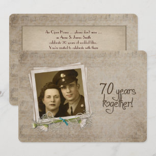 70:e Bröllop-årsdagen - öppet hus Inbjudningar