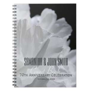 70:e Bröllop-årsdagen Party Peony GuestBook 2 Anteckningsbok