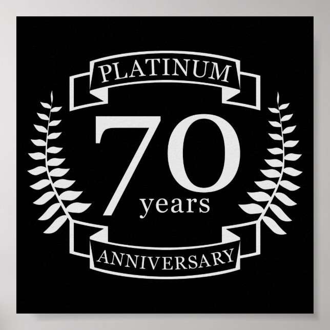 70:e Bröllop-ÅRSDAGEN PLATINUM Poster (Framsidan)