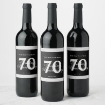 70:e Bröllop-årsjubileet Anpassningsbar Vin-etiket