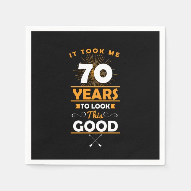 70:e dagen för firandet gav mig 70 år pappersservett (Framsidan)