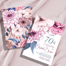 70:e Eleganten på födelsedagen Modern Blommigt Inbjudningar