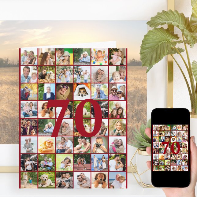 70:e eller vilken ålder som helst Foto Collage Big Kort (Skapare uppladdad)