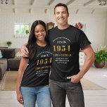 70:e födelsedag 1954 Lägg till Namn Black Guld Par T Shirt<br><div class="desc">Anpassningsbar 70:e födelsedagsgästen från Honor Black och Guld T-Shirt, född 1954. Fira din milstolpe-födelsedag i stil med vår Anpassningsbar 70:e födelsedagsgästen av heder t-shirt. Vår svarta och guld-garanti är perfekten påstående biet vid detta särskilda tillfälle. Med en design som är stolt över "1954", bäror du ditt födelseår med pride samtidigt...</div>