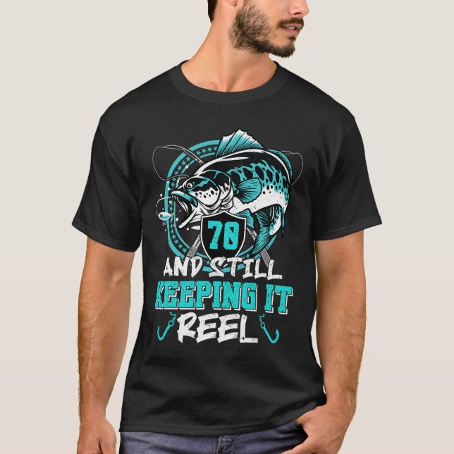 70:e födelsedag: 70 fiskar fortfarande t shirt (Framsida)