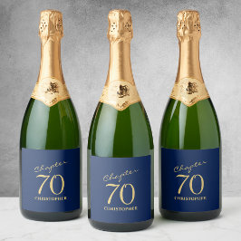 70:e födelsedag blå Guld