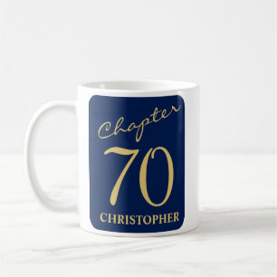 70:e födelsedag blå Guld Kaffemugg