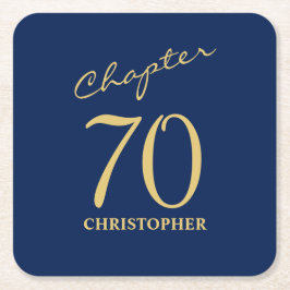 70:e födelsedag Blått Guld Kapitel 70 Underlägg Papper Kvadrat