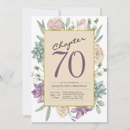70:e födelsedag Blommigt Party Inbjudningar