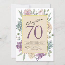 70:e födelsedag Blommigt Party Inbjudningar
