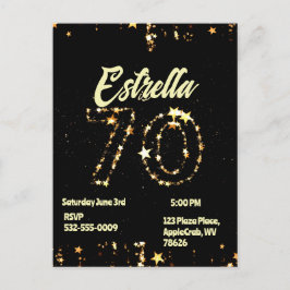 70:e födelsedag: Digital Elegant Party Vykort