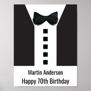 70:e födelsedag 🎉 Elegant Tuxedo Poster