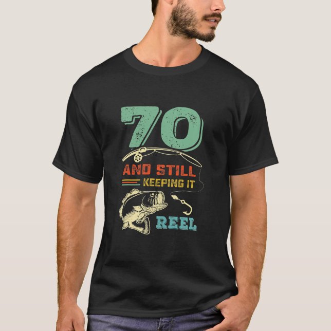 70:e födelsedag: Fiskeridesign för 70 fiskare T Shirt (Framsida)