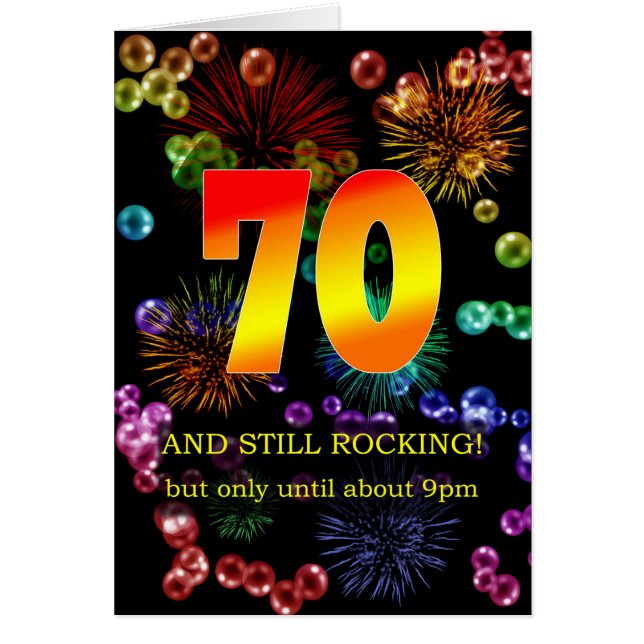 70:e födelsedag fortfarande i rakning hälsningskort (Framsidan)
