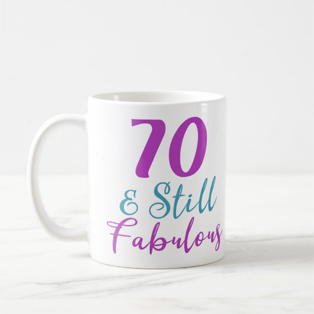 70:e födelsedag fortfarande svällande kaffemugg (Vänster)