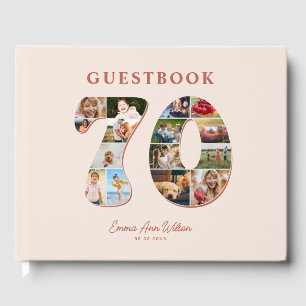 70:e födelsedag Foto Collage Milestone Guestbook Gästböcker