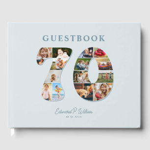 70:e födelsedag Foto Collage Milestone Guestbook Gästböcker