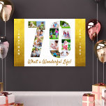70:e födelsedag Fotokollage med Guld Gräns Poster<br><div class="desc">Personligens fotokollage poster för en 70-årsdag. Utformningen har guld gräns och upp till 13 olika bilder som visas med nummer 70. Mallen är konfigurerad så att du kan lägga till foton i en blandning av kvadrat, liggande och porträtt bilder till dig med många placeringsalternativ. Du kan också lägga till ditt...</div>