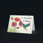 70:e födelsedag Friend-Religiösan Blated Flowers Kort<br><div class="desc">Detta vackra 70-årskort har en delikat vattenfärgsmålning av en hummingbird matande på en pulserande röd blomma, som ställs in mot en ljust grönt vattenfärg tvättar bakgrunden. På kortets framsida står det: "Till en kär vän på 70-årsdagen", som skapar det en perfekt att fira en milstolpe-födelsedag med en omhuldad vän. Det...</div>