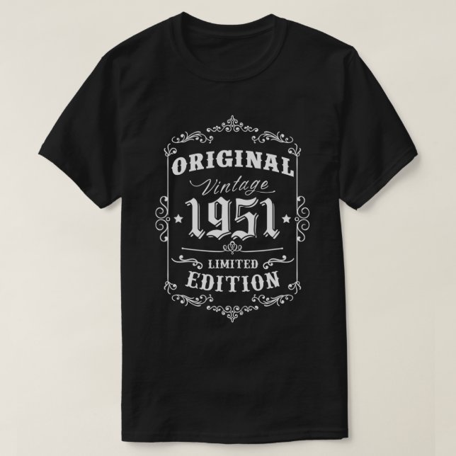 70:e födelsedag Giftidé, född 1951, Retro 70 Ye T Shirt (Design framsida)
