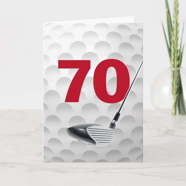 70:e födelsedag Golf Boll design Kort (Framsida)