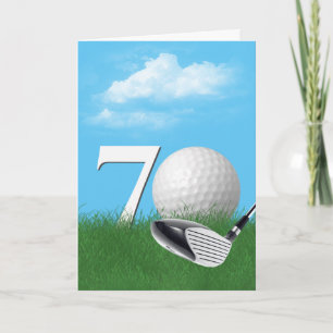 70:e födelsedag Golf Boll i gräs Kort