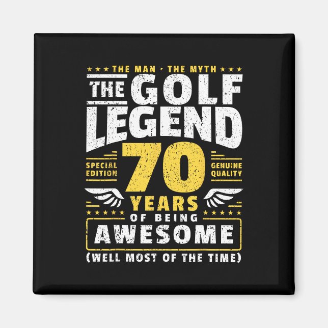 70:e födelsedag Golf Player 70 år gammal Golfer Magnet (Framsidan)