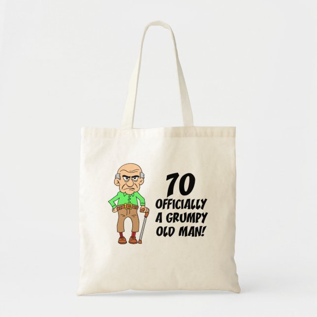 70:e födelsedag Gumpy Old Man Tote Bag Tygkasse (Framsidan)
