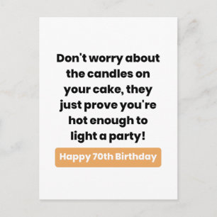 70:e födelsedag Humor-kort Vykort