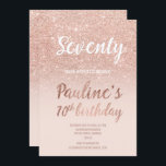 70:e födelsedag i Faux ro glitter, 70:e födelsedag Inbjudningar<br><div class="desc">Faux ro glitter om  rosa 70:e födelsedag A modern 70:e Födelsedagsfest inbjudan med modern,  originell och enkel faux ro guld guld inbjudan och handskriven glitter penseltypografi på helt stil anpassade  rosa färg bakgrund . Om du behöver någon text som har ändrats och anpassats,  tveka inte att kontakta mig!</div>