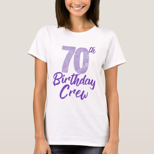 70:e födelsedag Kapitel 70 Lila Glitter T Shirt (Framsida)