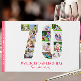 70:e födelsedag Kom ihåg när ... Rosa Photo Collag Gästböcker