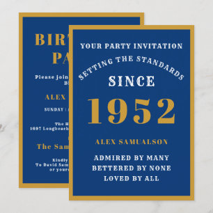 70:e födelsedag Lägg till Namn 1952 Elegant Chic B Inbjudningar