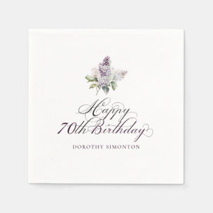 70:e födelsedag Lila Lilac Vår Flower Cocktail Pappersservett