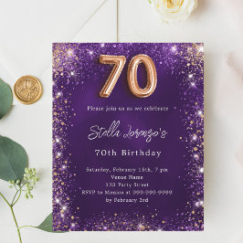 70:e födelsedag lila ro guld