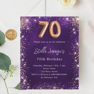 70:e födelsedag lila ro guld