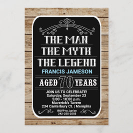 70:e födelsedag mannen, myten, legenden 70 YRS Inbjudningar