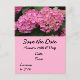 70:e födelsedag med rosa vattenblommor vykort