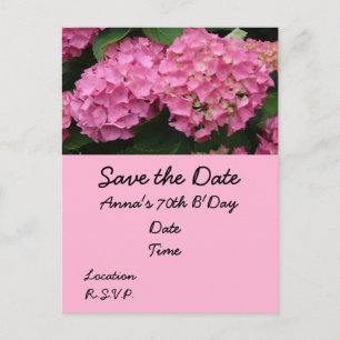 70:e födelsedag med rosa vattenblommor vykort
