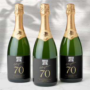 70:e födelsedag med svart Guld-foto