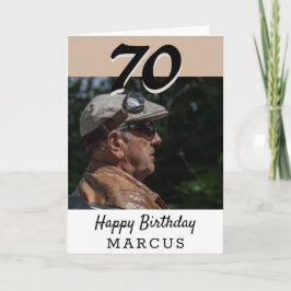 70:e födelsedag Modern Beige Photo Personlig Kort